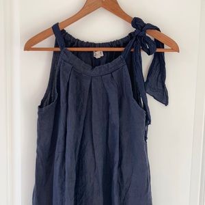 Italian linen dress- navy blue